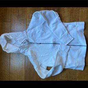 Size 10 white Lululemon Scuba zip-up hoodie